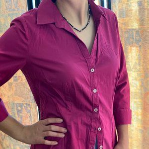 Fuchia Button Down Blouse
